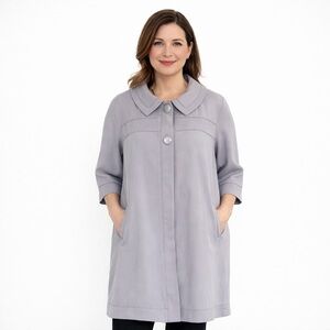 Walter Baker Vintage-Style Light Grey Forcaster/Boston Trench Coat Size 1X NWT